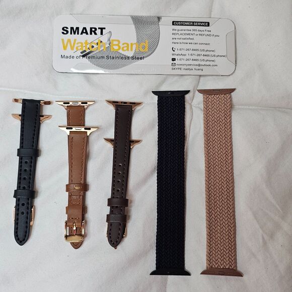 Apple Watch Compatible 38/40/41mm Leather, braided, & Stainless Steel Bands - Picture 5 of 5